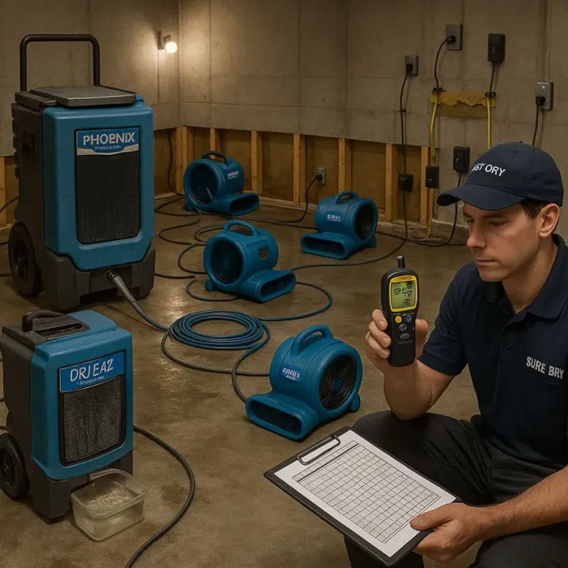 Structural Drying and Dehumidification process in Keewatin, MN